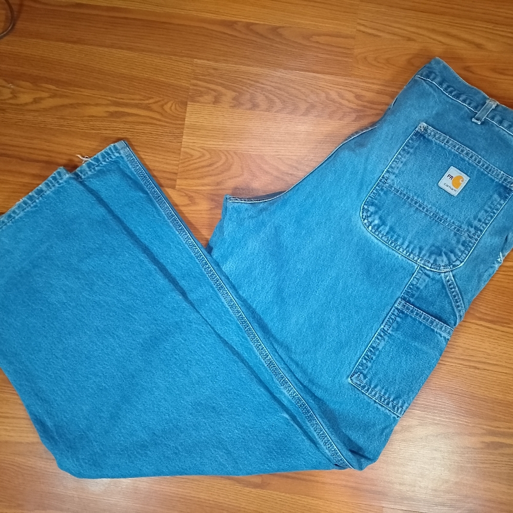 Carhartt FR Carpenter Jeans Mens 36X33.5 Flame Resistant Baggy Denim Pants CAT2